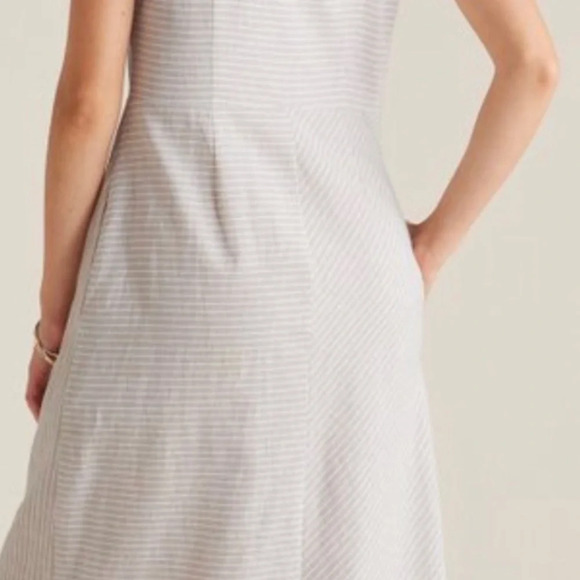 SOFT SURROUNDINGS Chasia Dress Button Up Striped Midi Dress Cotton Hemp‎ Small - Picture 9 of 9